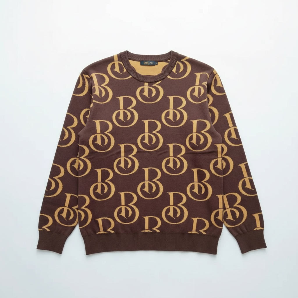 B Luxury Knitted Sweater Brown/Wheat