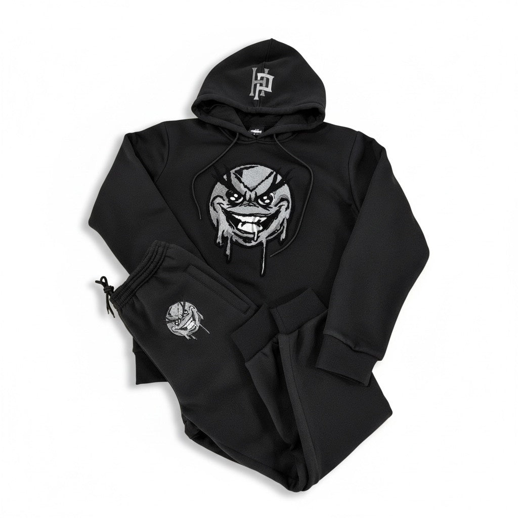 Hater Proof Drip Face jogger set Black/Grey