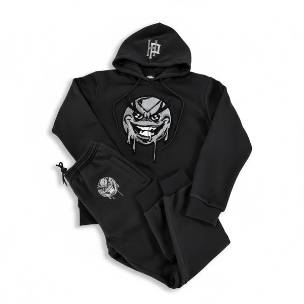 Hater Proof Drip Face jogger set Black/Grey