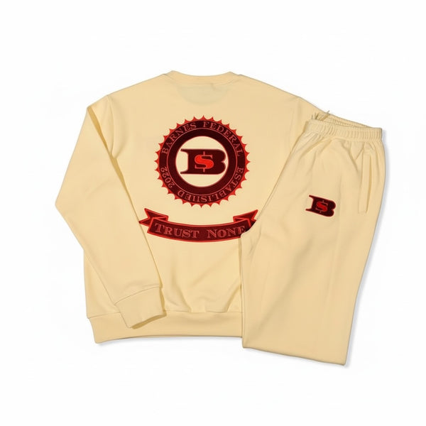 B Federal Cream/Orange/Brown Jogger Set